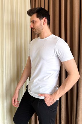 تیشرت سفید مردانه رگولار ModaPlaza - کد 921758678