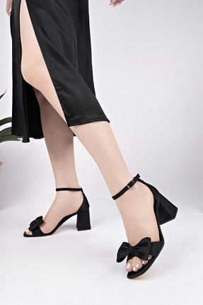 کفش پاشنه بلند کلاسیک مشکی زنانه پاشنه ضخیم Çaçaroz Ayakkabı - کد 921763017