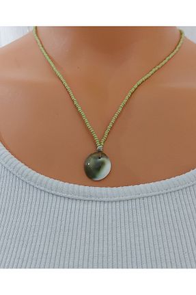گردنبند جواهر سبز زنانه سنگ Nej - کد 891180080