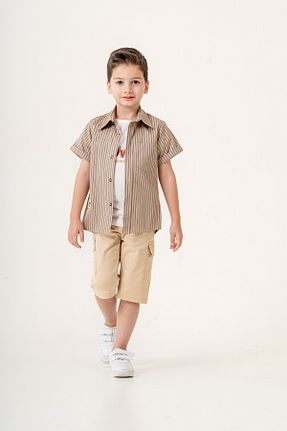 ست بالاتنه و پائین تنه بژ بچه گانه بافتنی Pasur Bebe - کد 922440316