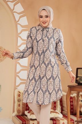 تونیک حجاب طوسی ویسکون Neva Style - کد 921778180