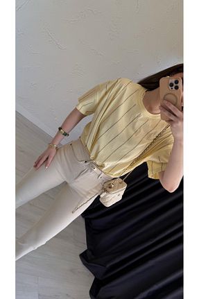 تیشرت بژ زنانه Relaxed elif teke - کد 921779293