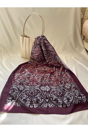 شال زرشکی زنانه پنبه پلی استر ALFA AKSESUAR 03 - کد 921190308