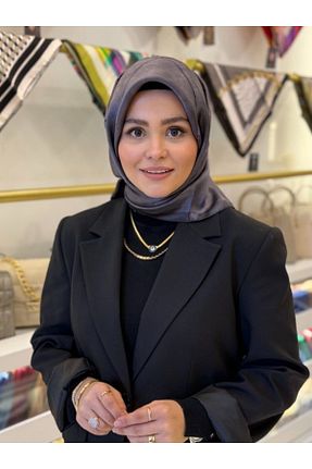 روسری رنگی کرپ ساتن ابریشم Aker - کد 722723859