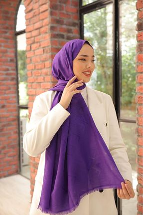 شال بنفش زنانه پنبه پلی استر İpekseli - کد 921829708