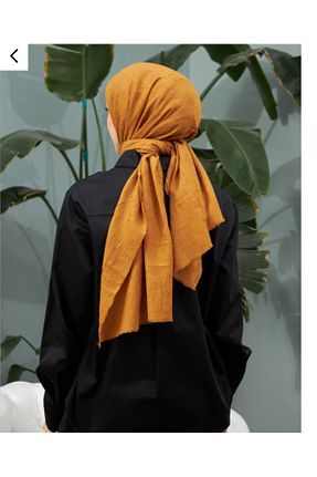 شال زرد زنانه پنبه ای Butik - کد 921825440