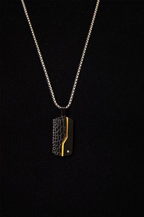 گردنبند استیل ( فولاد ) مشکی مردانه استیل ضد زنگ Fjellor - کد 905489693