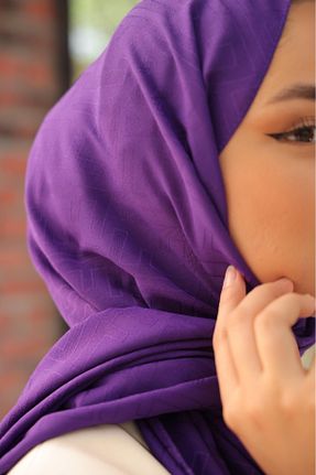 شال بنفش زنانه پنبه پلی استر İpekseli - کد 921829708