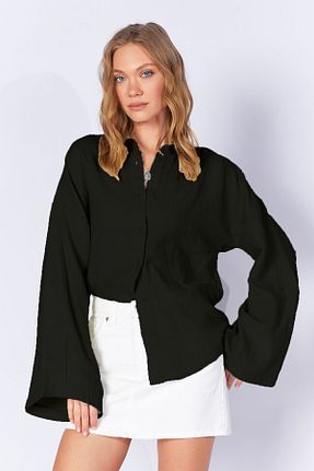 پیراهن مشکی زنانه اورسایز Manche - کد 844123453