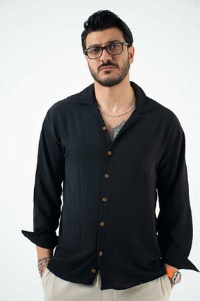 پیراهن مشکی مردانه اورسایز gamaro - کد 898481263