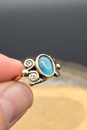انگشتر جواهر فیروزه ای زنانه سنگ طبیعی NBS Beautiful Naturel Stones - کد 921853270