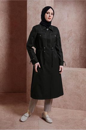 ترنچکت حجاب مشکی زنانه بدون آستر Alvina - کد 818076547