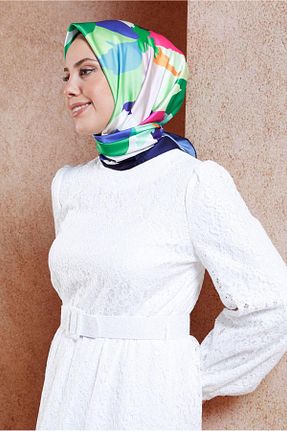 روسری سرمه ای پلی استر Alvina - کد 858259058