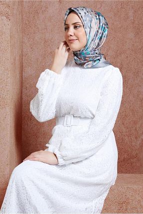 روسری طوسی پلی استر Alvina - کد 858069758