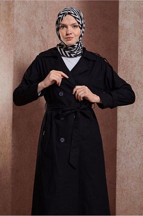 ترنچکت مشکی زنانه پنبه ای Alvina - کد 830200174
