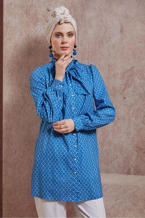تونیک حجاب آبی زنانه پلی استر Alvina - کد 824068705