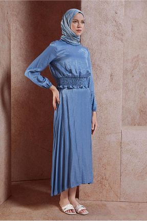 ست بالاتنه و پائین تنه حجاب سرمه ای زنانه رگولار Alvina - کد 852927065