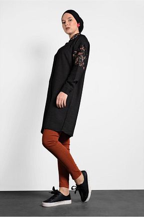 تونیک حجاب مشکی زنانه پلی استر Alvina - کد 874718018