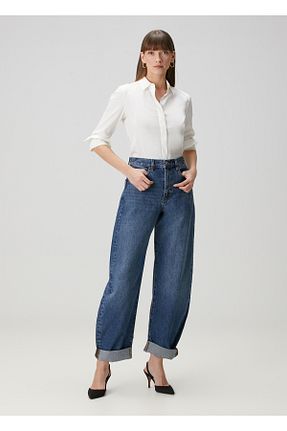 شلوار آبی زنانه پاچه گشاد Frame Denim - کد 923789844
