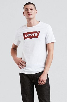 تیشرت سفید مردانه رگولار Levi