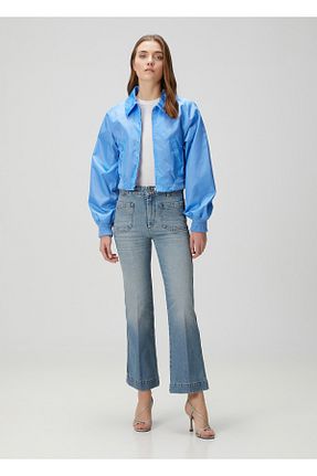 شلوار آبی زنانه پاچه پهن Victoria Beckham - کد 923790525