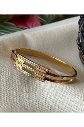 دستبند استیل (فولاد) زرد زنانه استیل (فولاد) Vitastyle - کد 921912748
