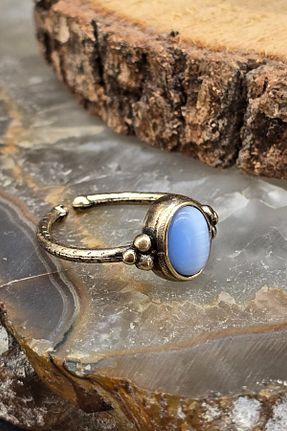 انگشتر جواهر آبی زنانه سنگ طبیعی NBS Beautiful Naturel Stones - کد 921921693