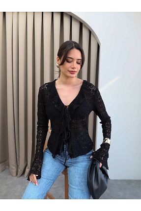 بلوز مشکی زنانه رگولار ESRAHELVACI - کد 921921112
