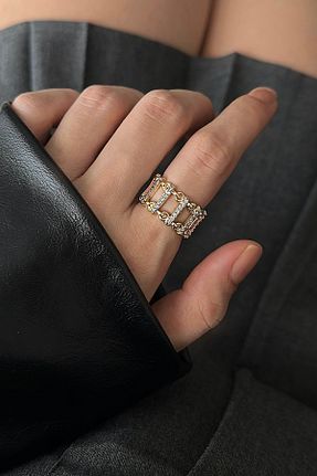 انگشتر جواهر زرد زنانه زیرکن Okko Store - کد 921937402