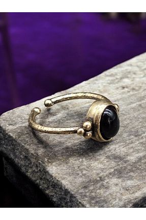 انگشتر جواهر مشکی زنانه سنگ طبیعی NBS Beautiful Naturel Stones - کد 921958443
