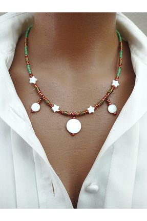 گردنبند جواهر سبز زنانه منجق sondonfashion - کد 921958873