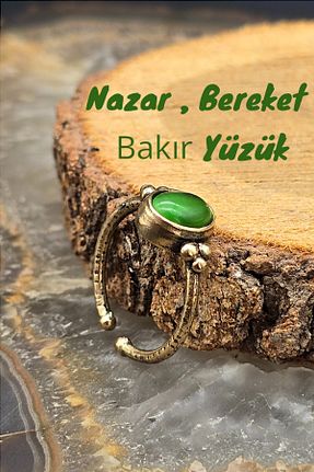 انگشتر جواهر سبز زنانه سنگ طبیعی NBS Beautiful Naturel Stones - کد 921970039