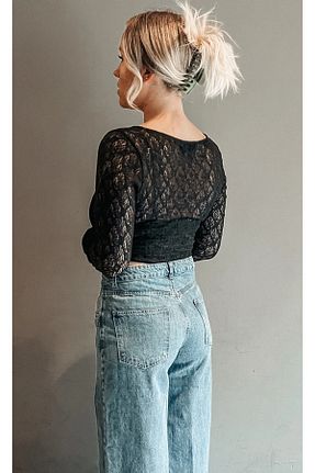 بلوز مشکی زنانه ساده MAXLEVEL MODA - کد 904078448