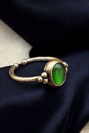 انگشتر جواهر سبز زنانه سنگ طبیعی NBS Beautiful Naturel Stones - کد 921970039