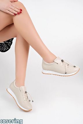 کفش کژوال بژ زنانه چرم مصنوعی ASL SHOES STORE - کد 921532809
