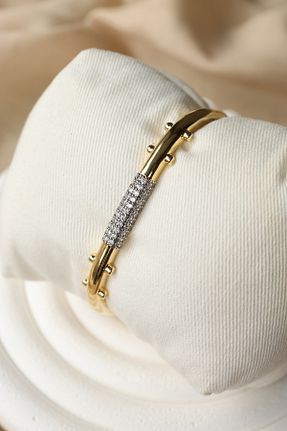 دستبند جواهر زرد زنانه زیرکن FİRST JEWELRY - کد 900790902