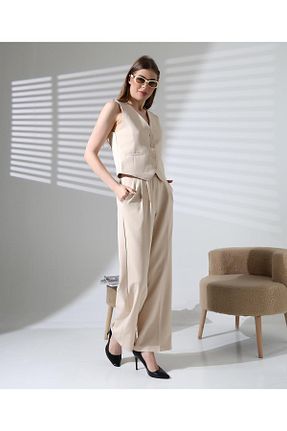 ست بالاتنه و پائین تنه بژ زنانه بافتنی BİOQQA STYLS - کد 921976746