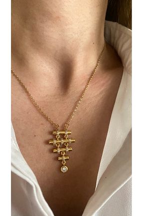 گردنبند استیل ( فولاد ) طلائی زنانه استیل (فولاد) Aura - کد 921978878