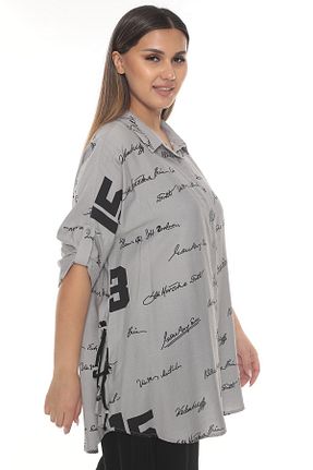 پیراهن سایز بزرگ طوسی زنانه سایز بزرگ Zedd+ Plus - کد 921996143