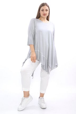 تونیک سایز بزرگ طوسی زنانه Zedd+ Plus - کد 921997171