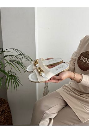 دمپائی سفید زنانه پارچه ای Behtah Kundura - کد 921442556
