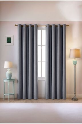 پرده زمینه طوسی پلی استر Bercem Home - کد 920823131