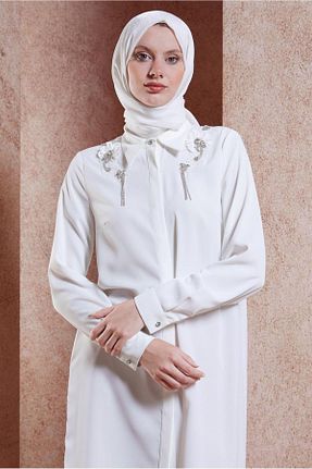 تونیک حجاب سفید زنانه پلی استر Alvina - کد 841481524