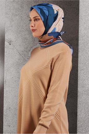 روسری سرمه ای پلی استر Alvina - کد 889867160