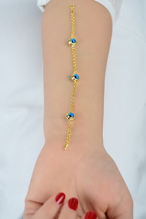 دستبند طلا طلائی زنانه 14 عیار kuyumcu nurettin - کد 450413905