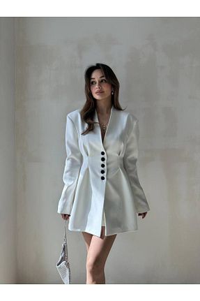 کت بلیزر سفید زنانه رگولار CinneMadonna - کد 922142152