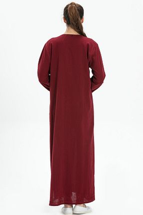لباس حجاب زرشکی زنانه رگولار Eliş Şile Bezi - کد 92947176