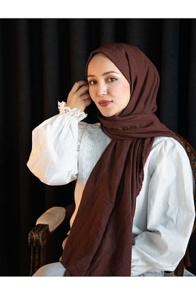 شال قهوه ای زنانه پنبه ای moon scar - کد 922055535