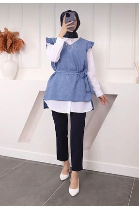 ست بالاتنه و پائین تنه حجاب رنگی زنانه رگولار MODA - کد 922691957
