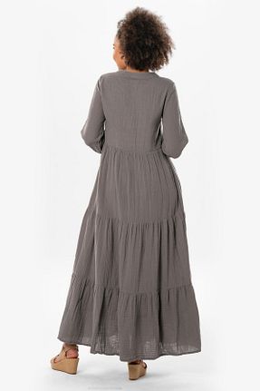 لباس حجاب طوسی زنانه رگولار Eliş Şile Bezi - کد 815574529
